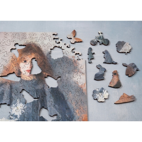 Drewniane puzzle A4 Olga Boznańska Dziewczynka z Chryzantemami 140 el.